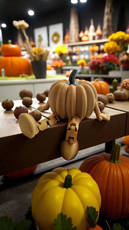 Dekorácie - Tekvica, jesenný parťák s flexi nohami  - 17813356_