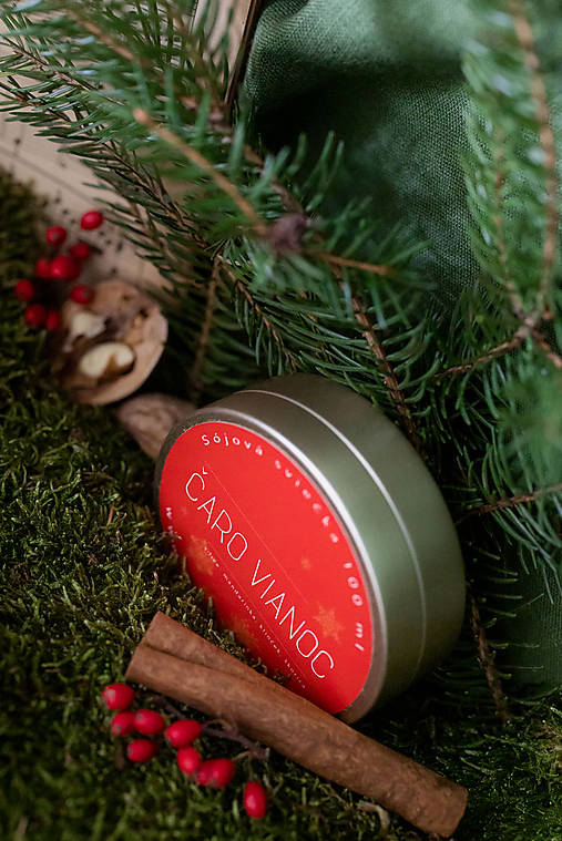 Sviečky - ČARO VIANOC sójová sviečka - 17814184_