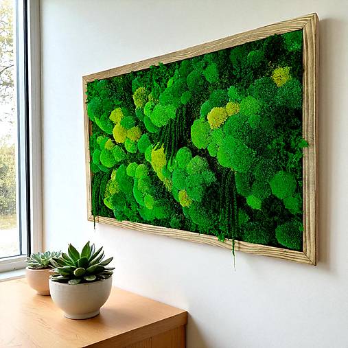 Dekorácie - Machový obraz z kopčekového machu 60/90 cm., Dekorácie z machu - 17813435_