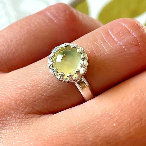 Lemon Quartz Filigree Silver Ag925 Ring / Strieborný prsteň s citrónovým krištáľom A100