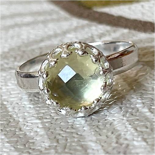 Lemon Quartz Filigree Silver Ag925 Ring / Strieborný prsteň s citrónovým krištáľom A100