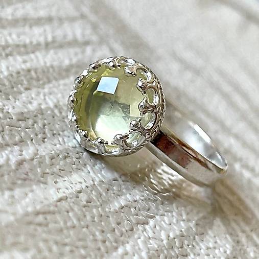 Lemon Quartz Filigree Silver Ag925 Ring / Strieborný prsteň s citrónovým krištáľom A100
