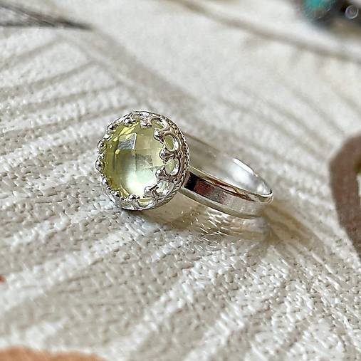 Lemon Quartz Filigree Silver Ag925 Ring / Strieborný prsteň s citrónovým krištáľom A100