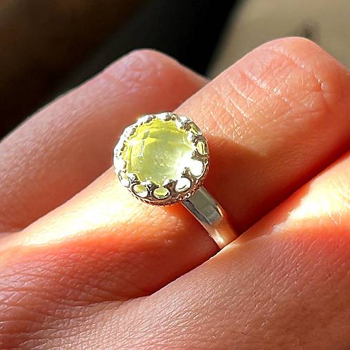 Lemon Quartz Filigree Silver Ag925 Ring / Strieborný prsteň s citrónovým krištáľom A100