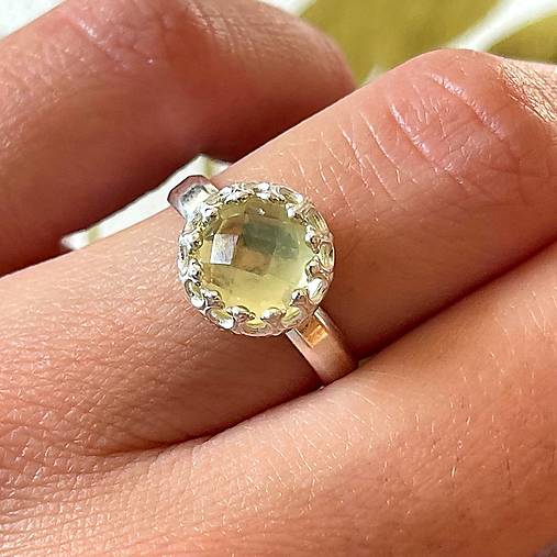 Lemon Quartz Filigree Silver Ag925 Ring / Strieborný prsteň s citrónovým krištáľom A100