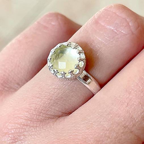 Lemon Quartz Filigree Silver Ag925 Ring / Strieborný prsteň s citrónovým krištáľom A100