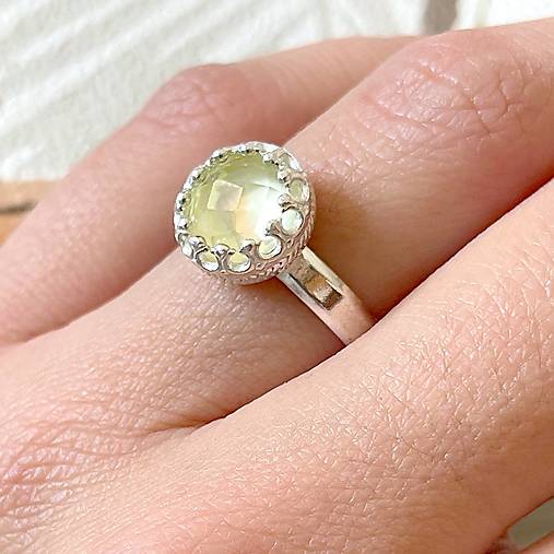 Lemon Quartz Filigree Silver Ag925 Ring / Strieborný prsteň s citrónovým krištáľom A100