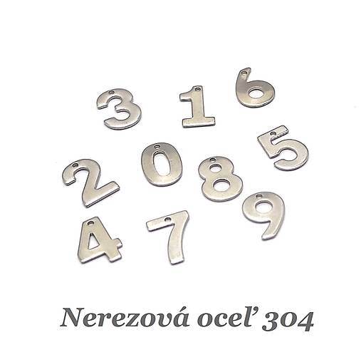 Komponenty - Číslica /0 - 9/ - nerezová oceľ 304 - 17816548_