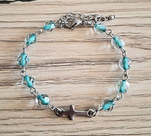 Náramky - Ruženec/náramok  /oceľ/ (smaragd) - 17817441_