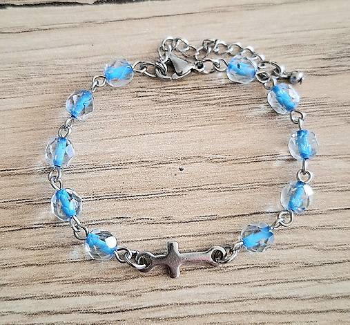 Náramky - Ruženec/náramok  /oceľ/ (tyrkys) - 17817445_