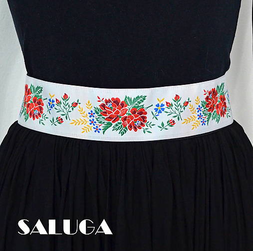 Opasky - Folklórny opasok - dámsky - folk - široký 5,5cm - 17817172_