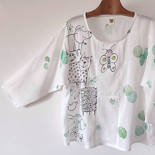 Blúzky a košele - MOTÝLKOVÁ - organdi halenka - 17816924_