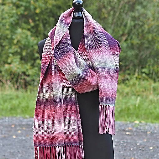 Šály a nákrčníky - RUČNĚ TKANÝ ŠÁL - PLÉD - ANDREA - 17815888_