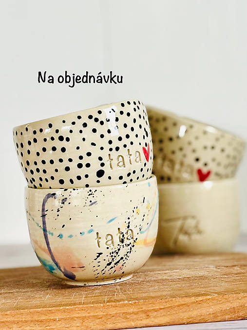 Cappuccino pohárik maľovaný tata NA OBJEDNÁVKU (200ml, bez uška)