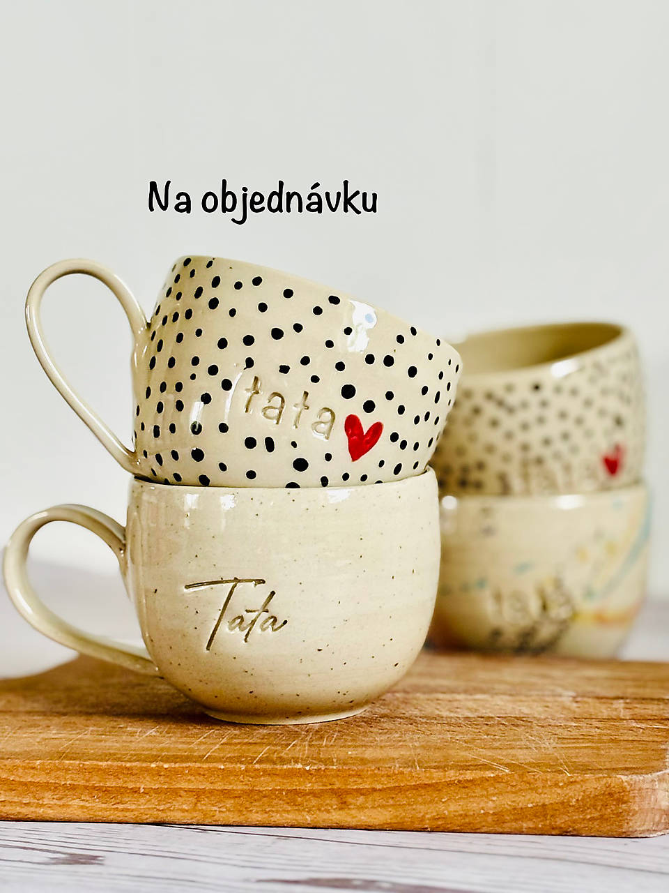 Cappuccino šálka maľovaná tata NA OBJEDNÁVKU (200ml, su uškom)