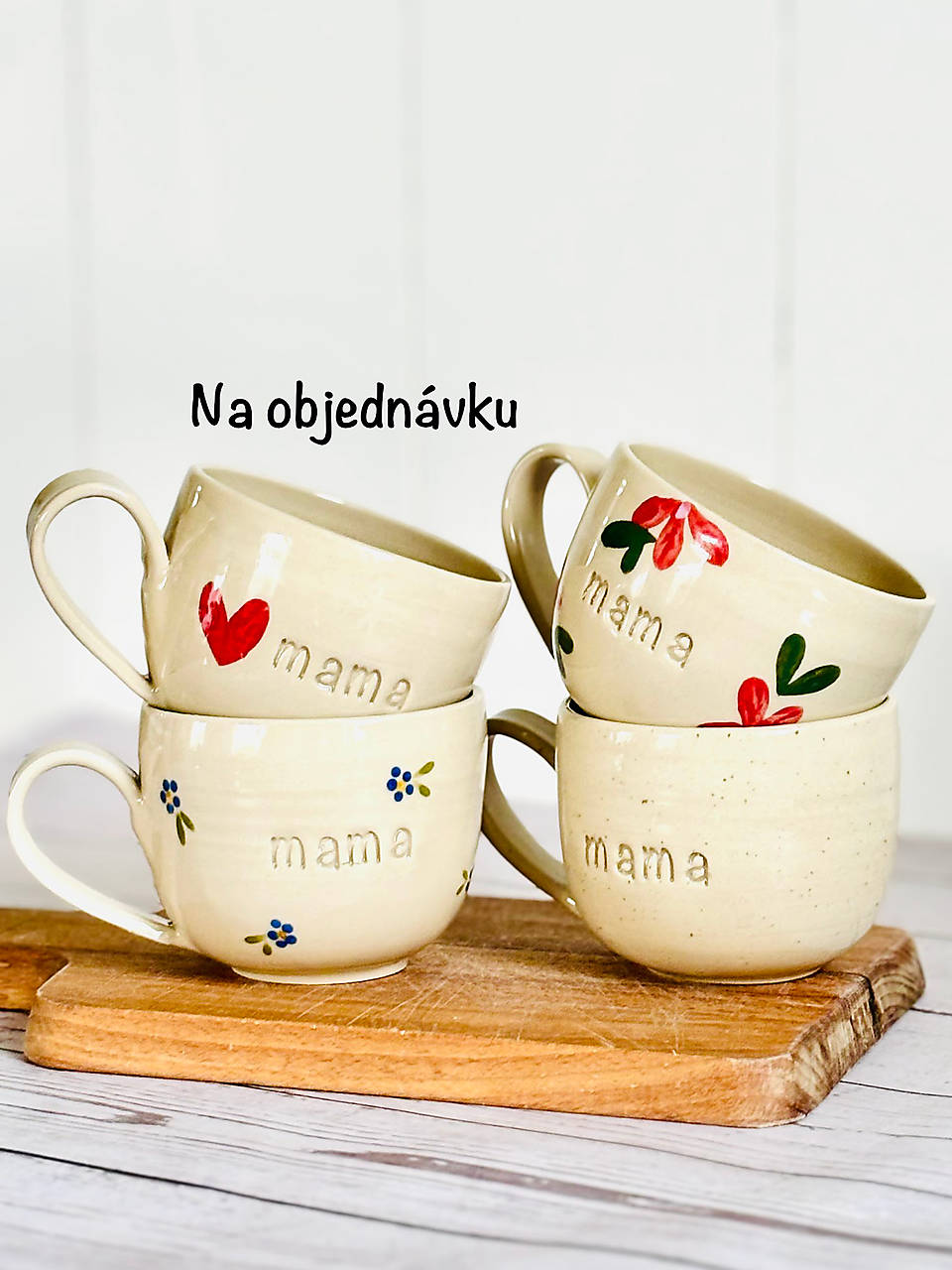 Cappuccino šálka maľovaná mama NA OBJEDNÁVKU (200ml, su uškom)