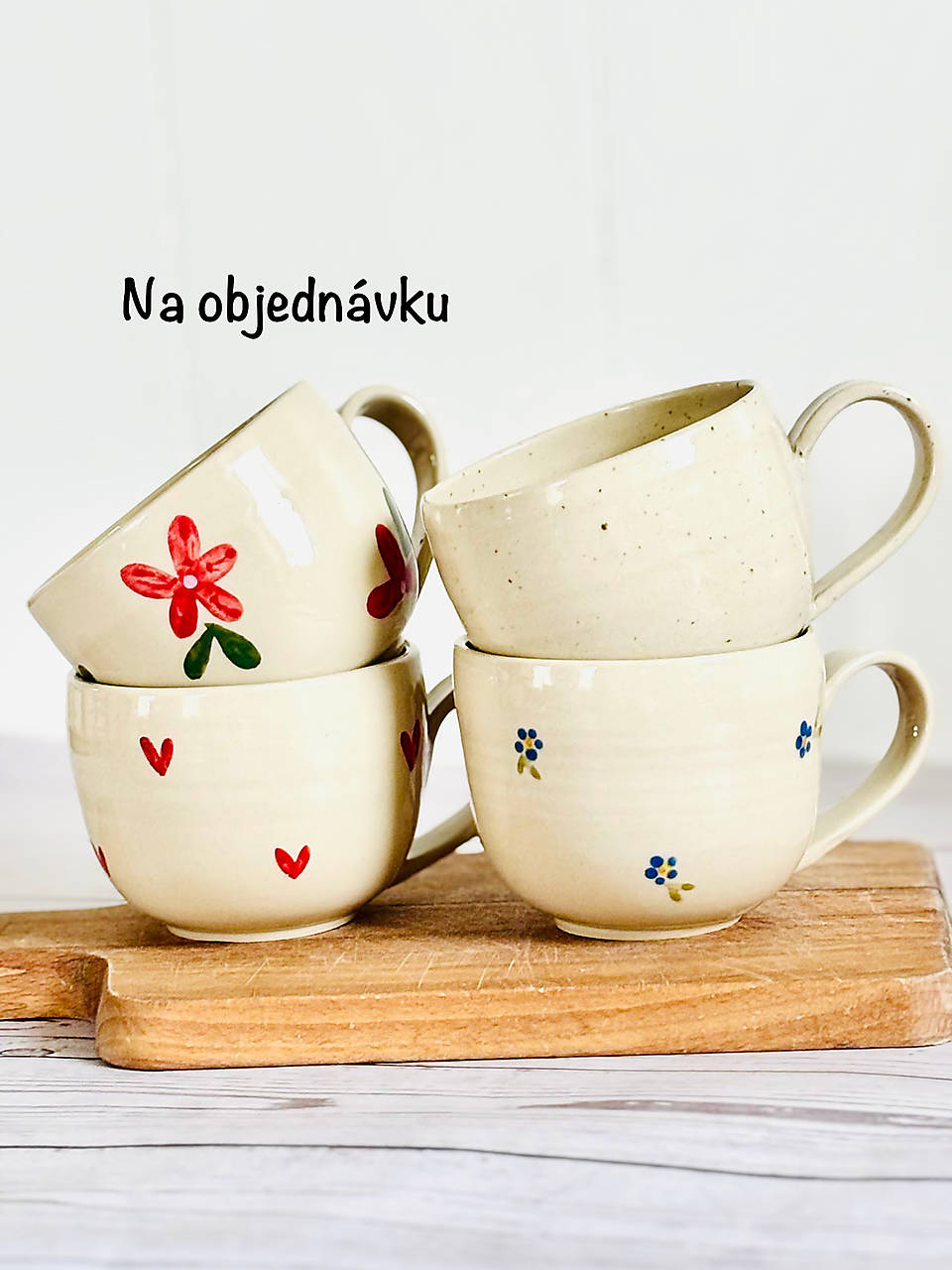 Cappuccino šálka maľovaná NA OBJEDNÁVKU (200ml, su uškom)