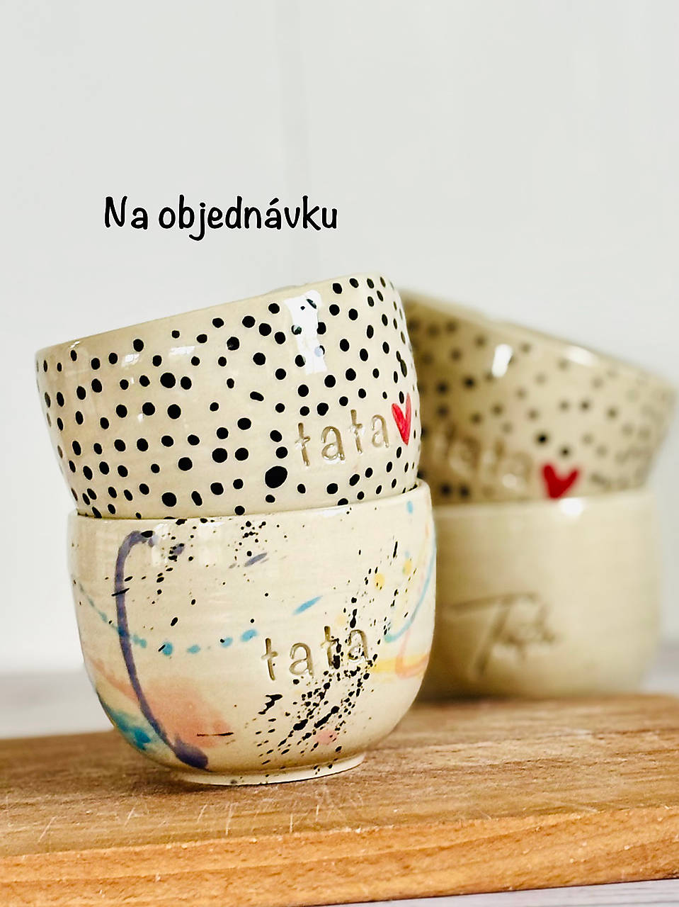 Cappuccino pohárik maľovaný tata NA OBJEDNÁVKU (200ml, bez uška)