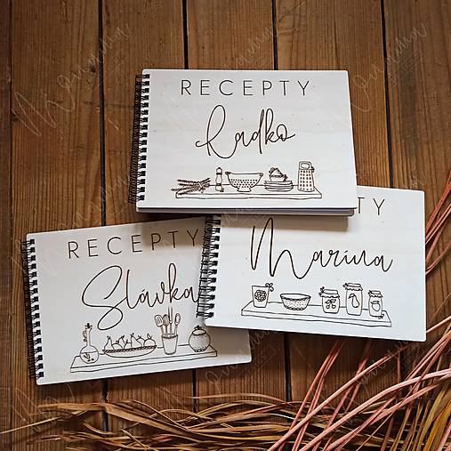 Papiernictvo - Drevený receptár A5 s menom - 17817343_