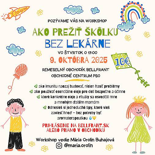 Kurz AKO PREŽIŤ ŠKÔLKU BEZ LEKÁRNE (aroma-workshop)