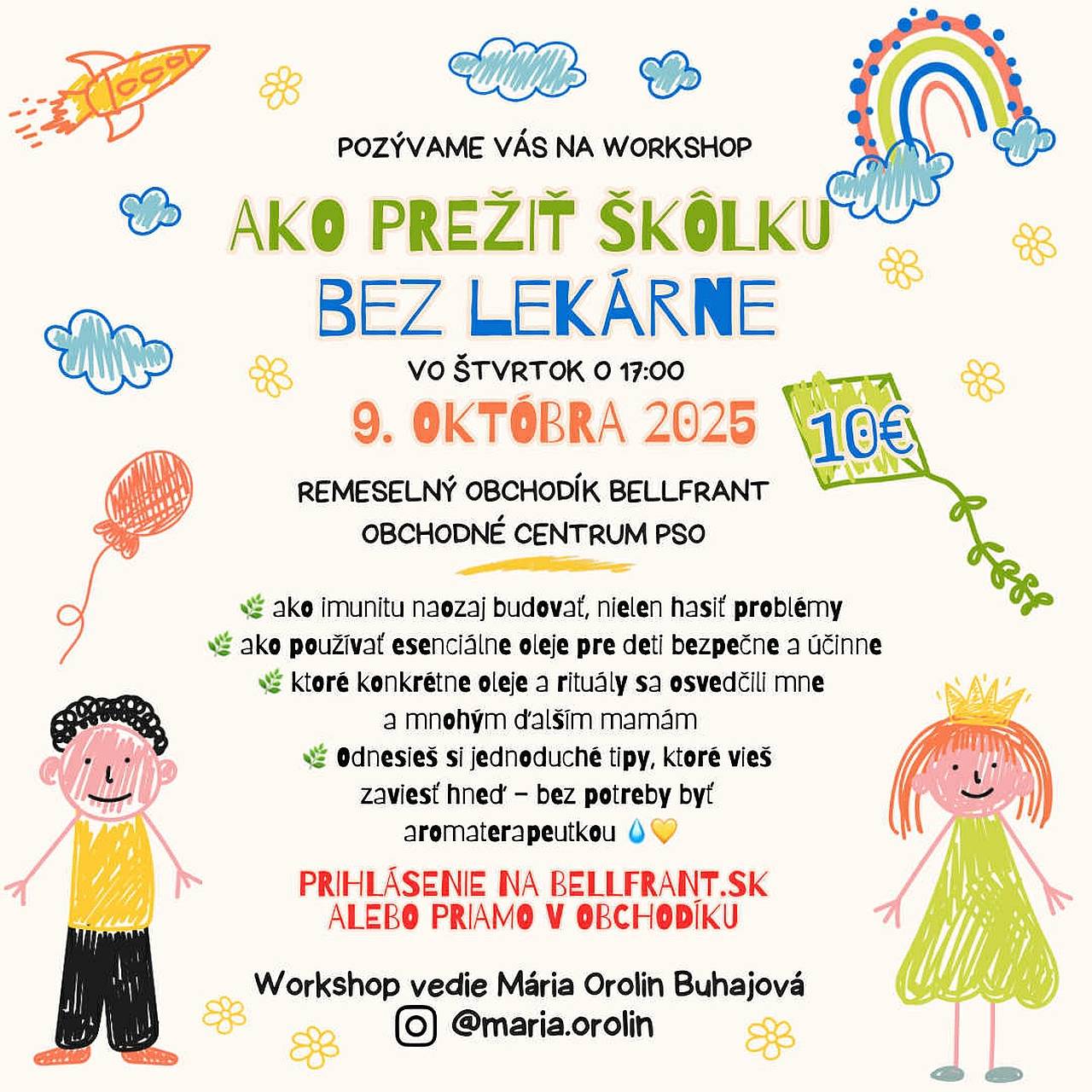 Kurz AKO PREŽIŤ ŠKÔLKU BEZ LEKÁRNE (aroma-workshop)