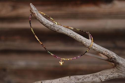 Náhrdelník choker turmalín, anjel