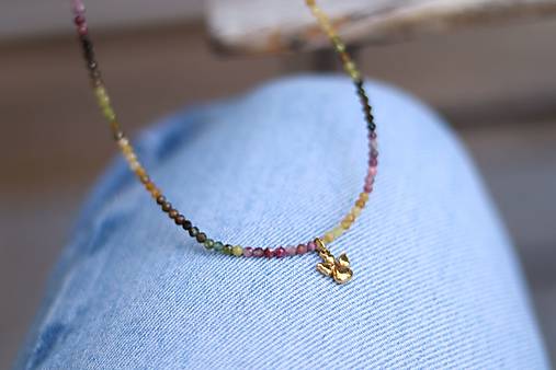 Náhrdelník choker turmalín, anjel