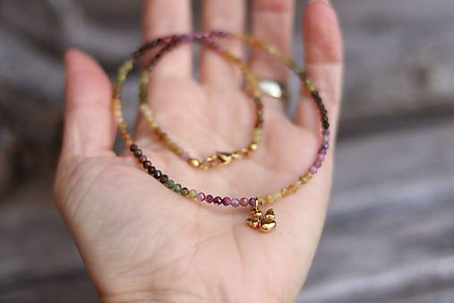 Náhrdelník choker turmalín, anjel