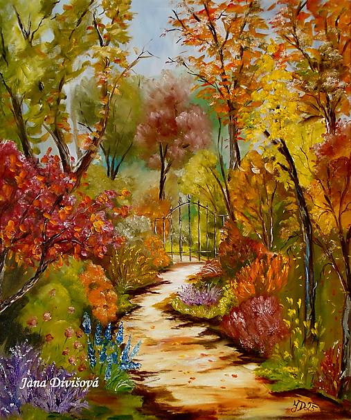 Obrazy - Tajomná záhrada - autorská reprodukce - 17814578_