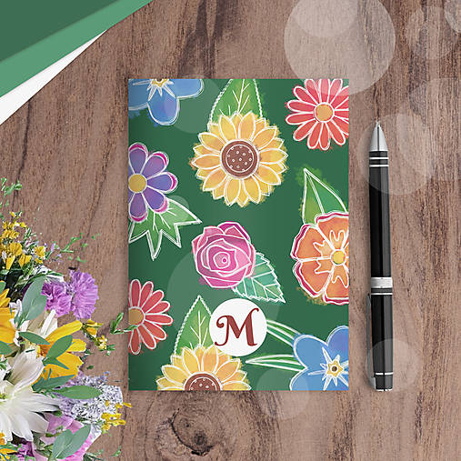 Papiernictvo - Floral watercolour slovníček - 17816567_