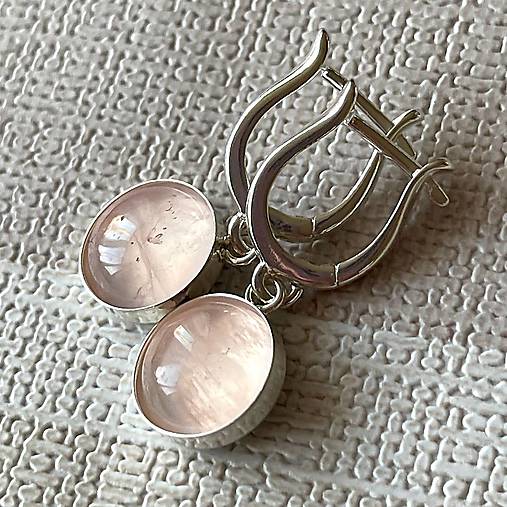 Rose Quartz AG925 Earrings / Strieborné náušnice s ruženínom A100