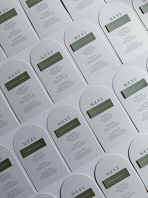 Papiernictvo - Svadobné minimalistické menu a nápojový lístok polkruh - 17817960_