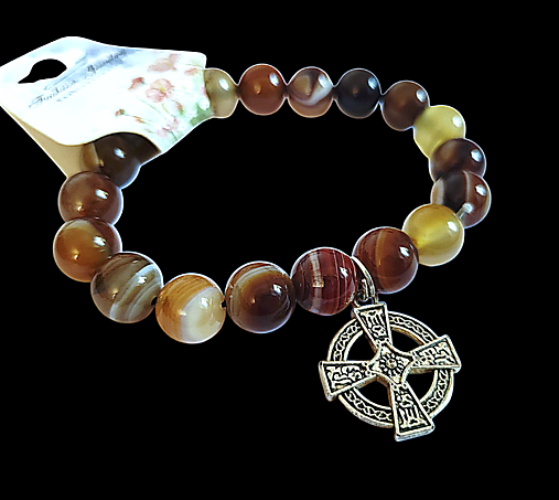 Náramky - Náramok Keltský kríž/Achát - 17818998_