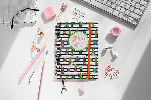 Papiernictvo - Diar 2026 (Kaktusy (so 4 mačkami:))) - 17817574_