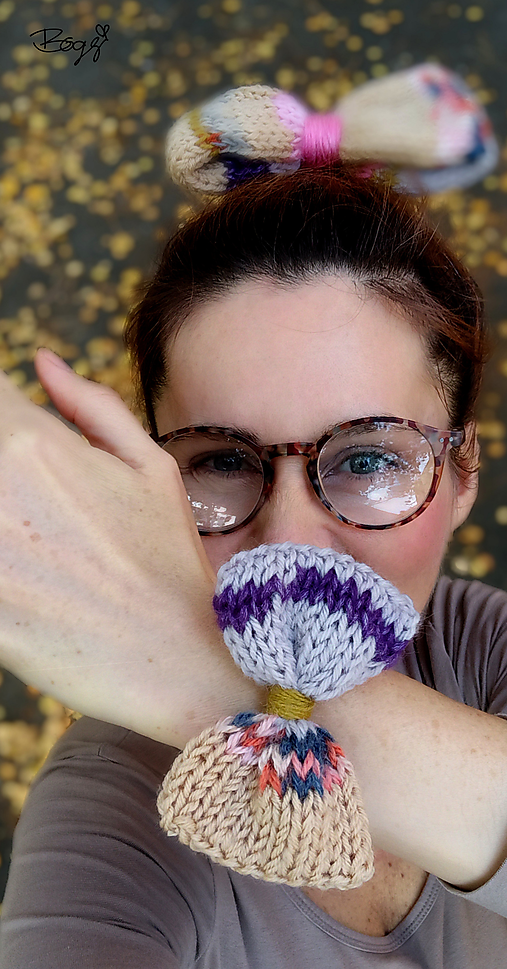 Ozdoby do vlasov - mašle - zbytková gumička do vlasů, mix 6 - 17821627_