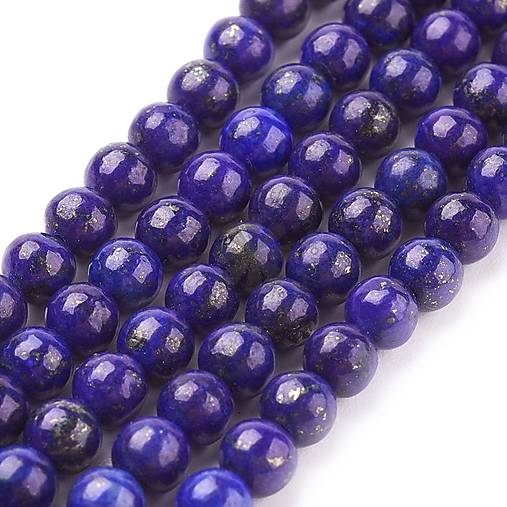 Minerály - (4916) Lapis Lazuli, 4 mm - 1 vlasec (44 ks) - 17818577_