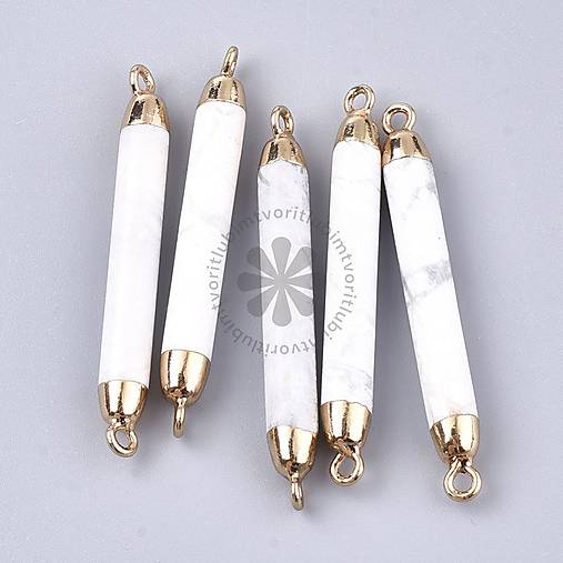 Minerály - (4919) Howlite spojovníky, 45×5 mm - 1 ks - 17818605_