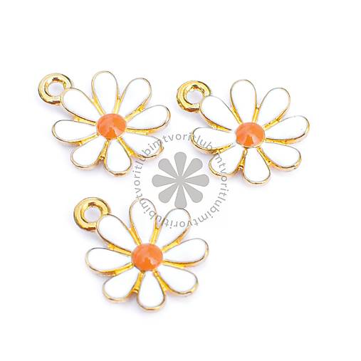 Komponenty - (4933) Kvet - margarétka, 18x14 mm - 1 ks - 17818675_