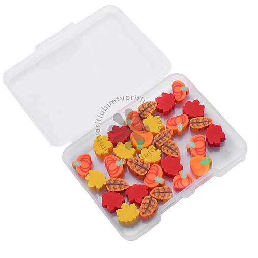 Korálky - (4934) Krabička s jesennými listami - 1 ks - 17818709_