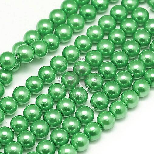 Korálky - (7217) Sklenené perly, 8 mm - 10 ks - 17819411_