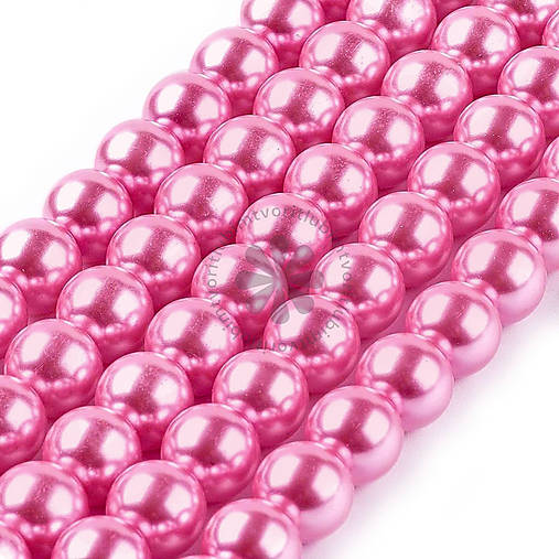 Korálky - (7219) Sklenené perly, 8 mm - 10 ks - 17819421_