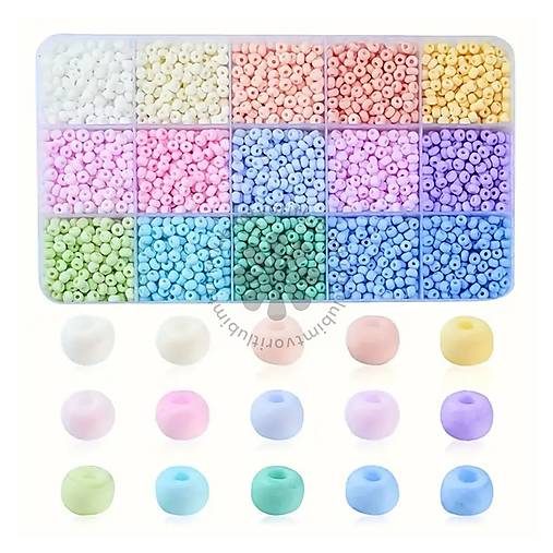 Korálky - (3277) Krabička so skleneným rokajlom, 190x95 mm - 1 ks - 17819853_