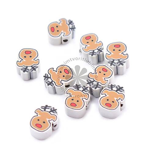 Korálky - (3323) FIMO korálka Vianoce, 12 mm - 1 ks - 17820549_