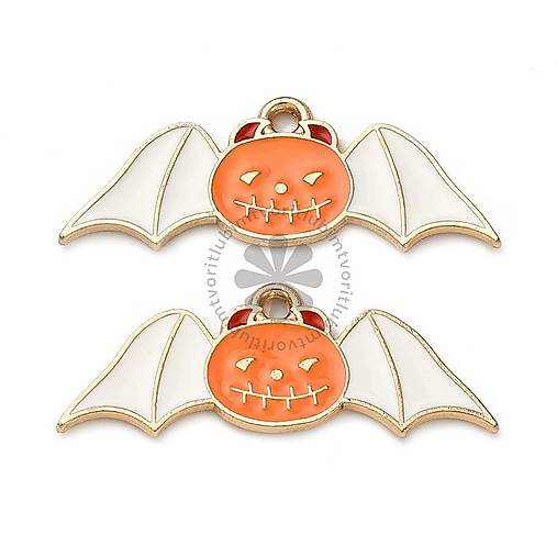 Komponenty - (6044) Halloween prívesok - netopier, 10x27 mm - 1 ks - 17820594_