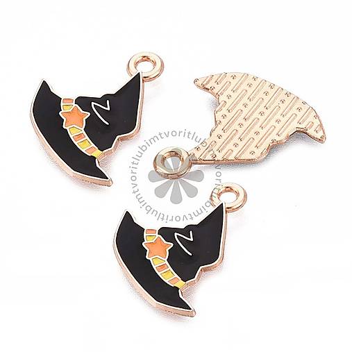 Komponenty - (6054) Halloween prívesok - klobúk, 18x17 mm - 1 ks - 17820599_