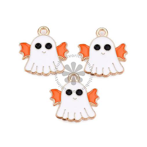 Komponenty - (6056) Halloween prívesok - duch, 20x19 mm - 1 ks - 17820606_