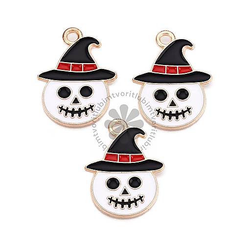 Komponenty - (6057) Halloween prívesok - duch, 27x20 mm - 1 ks - 17820609_