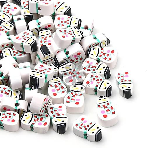 Korálky - (6068) FIMO korálka Vianoce, 12 mm - 1 ks - 17821345_