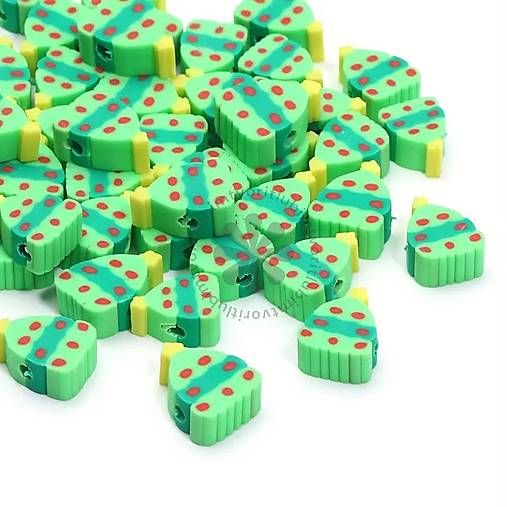 Korálky - (6069) FIMO korálka Vianoce, 12 mm - 1 ks - 17821354_