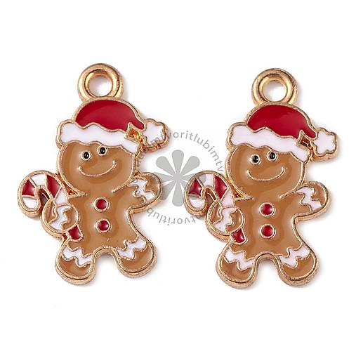 Komponenty - (6074) Vianočný Gingerbread, 20x13 mm - 1 ks - 17821377_